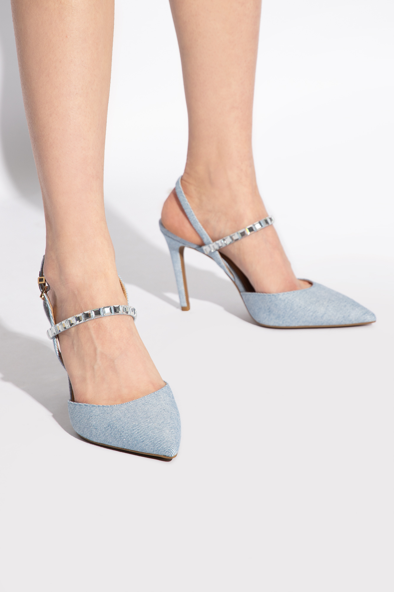 Michael kors online blue suede heels